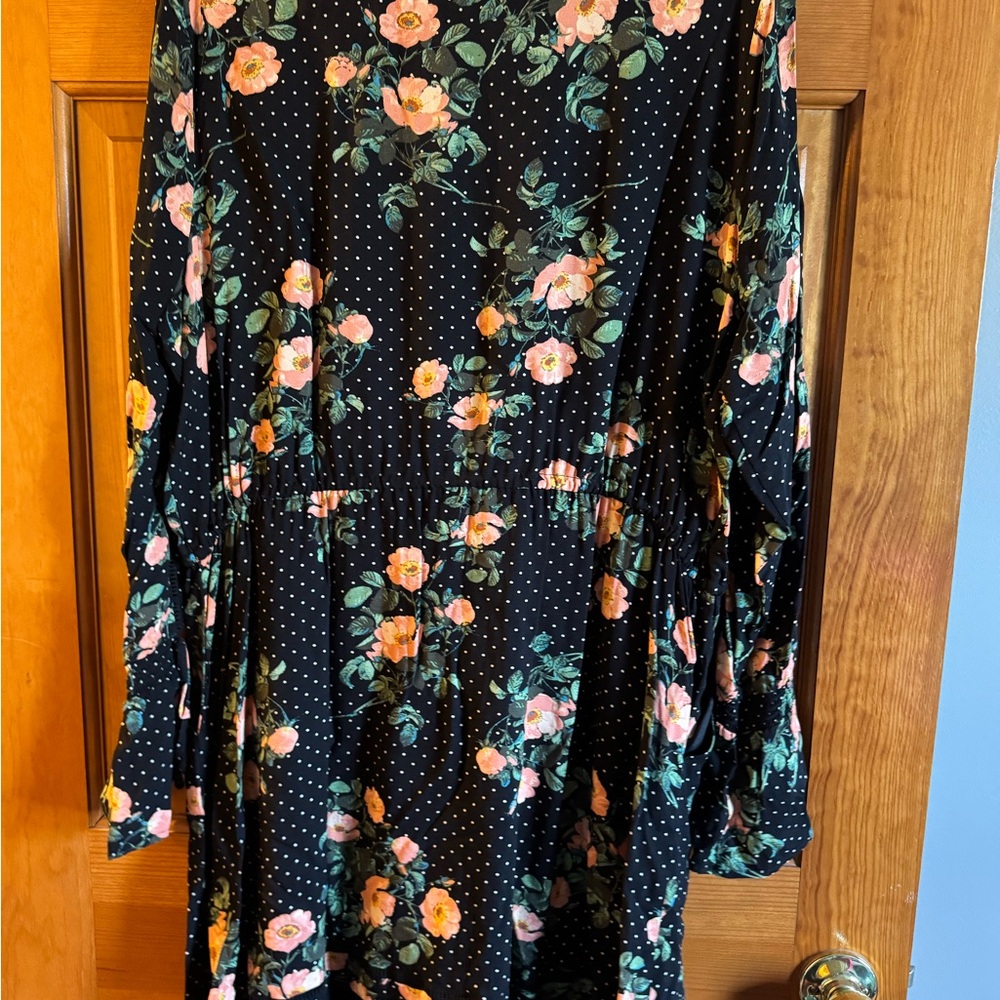 LC LAUREN CONRAD ~ Boho Horizons Black Floral Polka Dot ~ Drawstring Waist ~ XXL - Picture 6 of 9